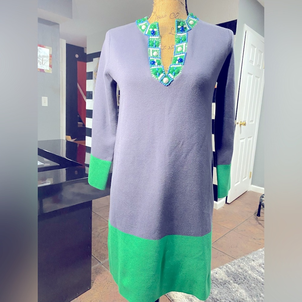 Bcbg XS color block gem dress